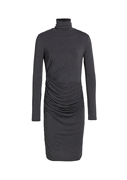 Ruché Turtleneck Jersey Dress
