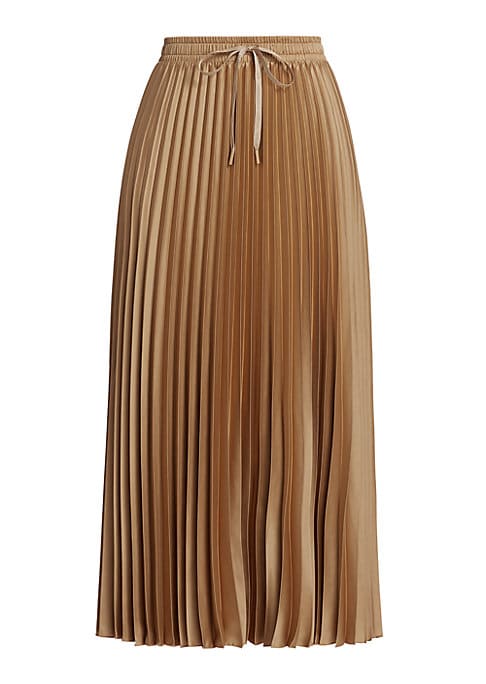 Satin Pleated Maxi Skirt