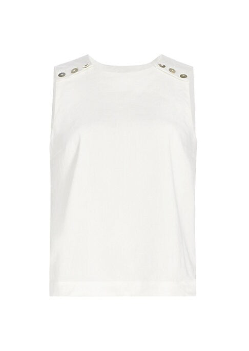 Chic Contrast Button Top