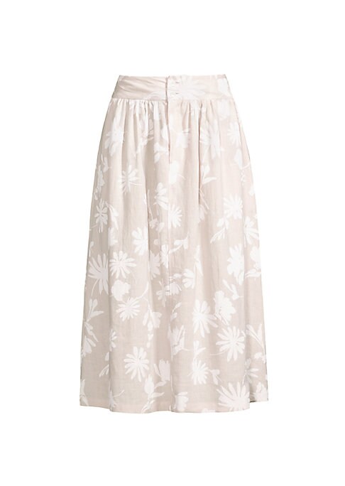 Blooming Linen Midi Skirt