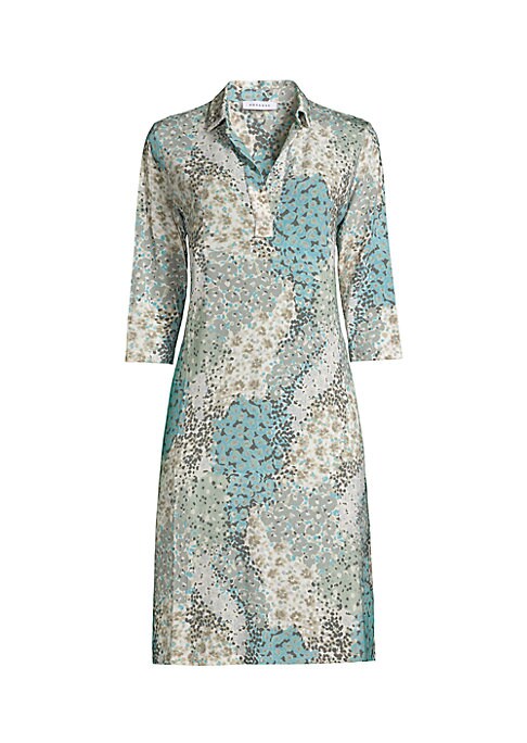 Dot Print V-Neck Dress