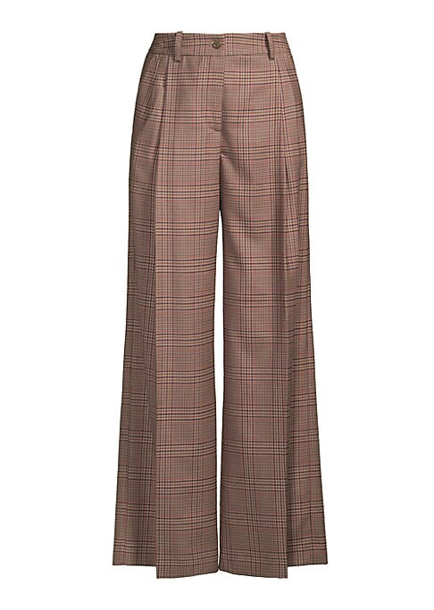 Plaid High-Waist Trousers