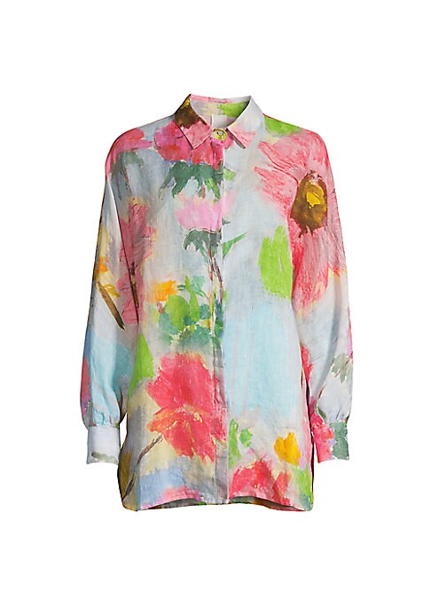 Floral Linen Button-Up