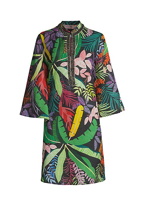 Vibrant Jungle Linen Dress