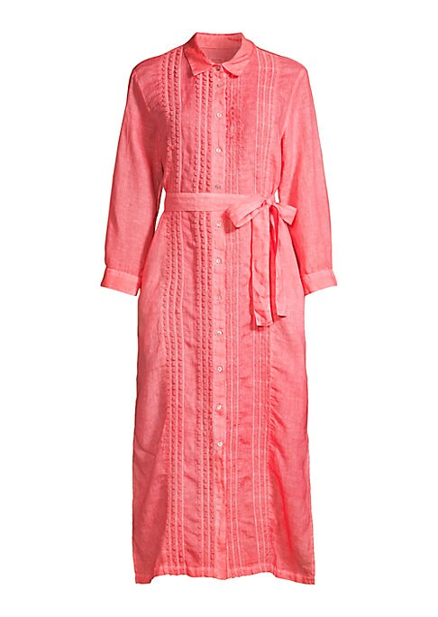 Lace-Trimmed Linen Dress