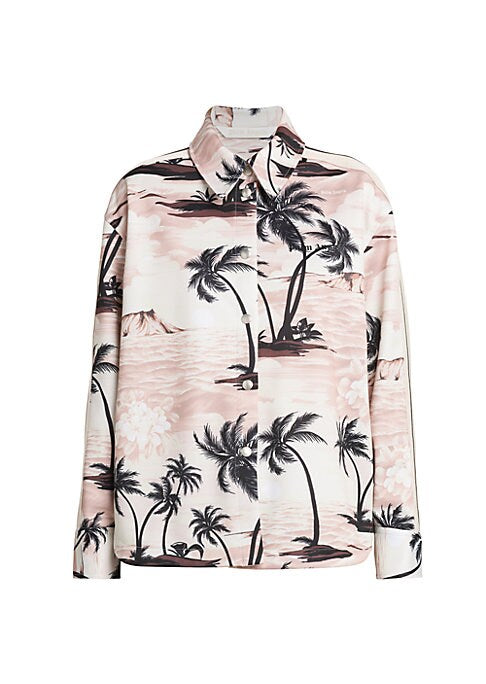 Tropical Print Button-Up