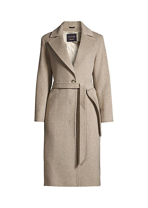 Chic Tie-Waist Wool Coat