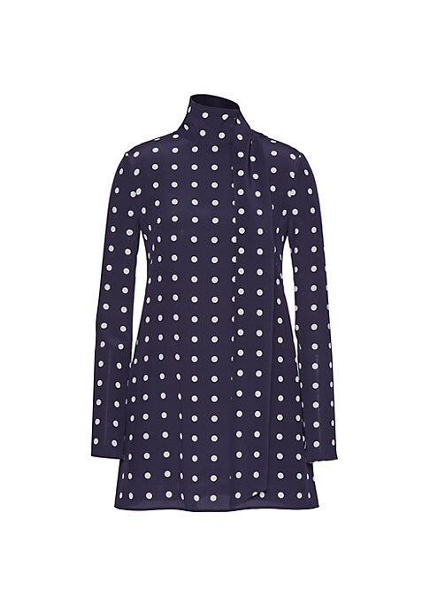 Silk Spot Scarf Dress