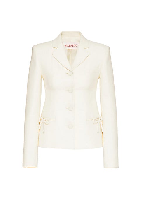 Elegant Bow Pocket Jacket