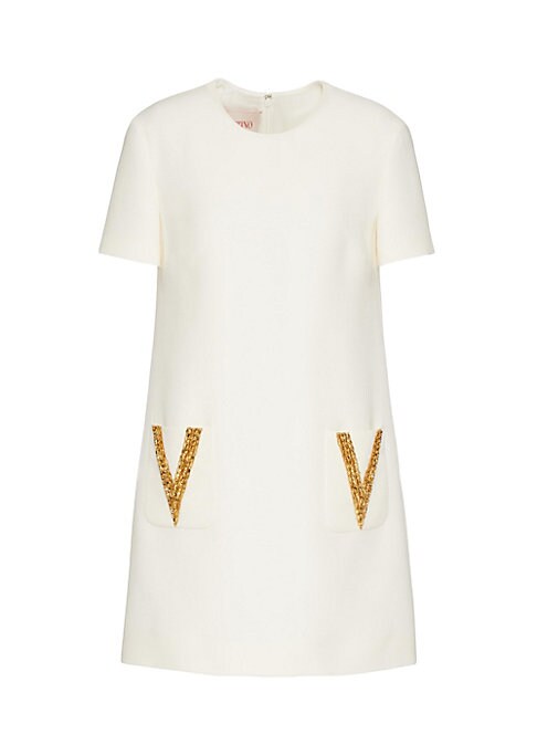 Chic Embroidered Wool Dress
