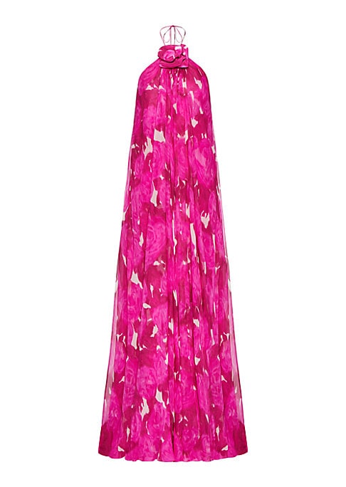 Elegant Rose Chiffon Dress