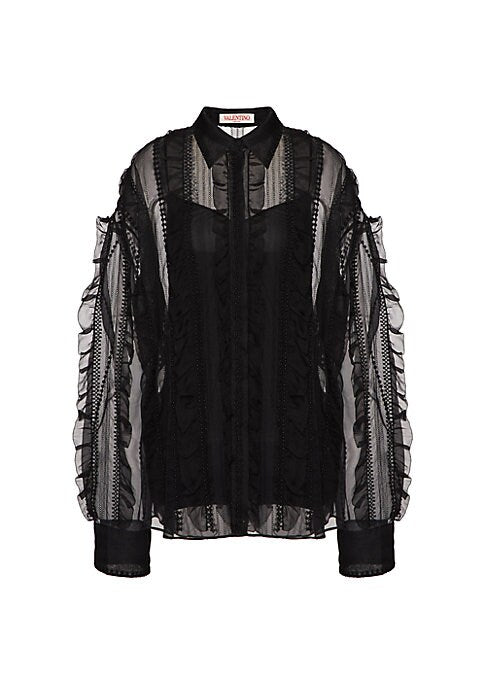 Ruffled Silk Elegance Shirt