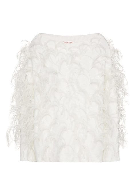 Feather Embroidered Oversized Knit