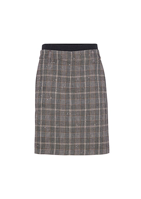 Chic Wool-Linen Box Skirt