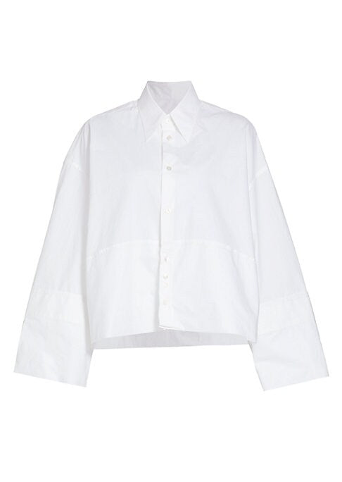 Boxy Cropped Poplin Shirt