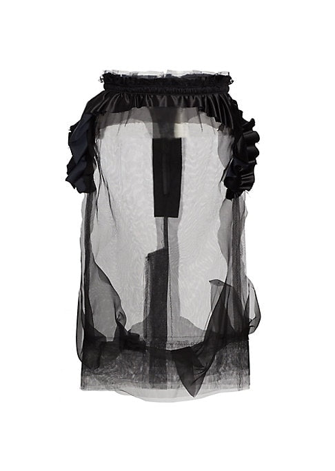 Ruffled Sheer Tulle Skirt