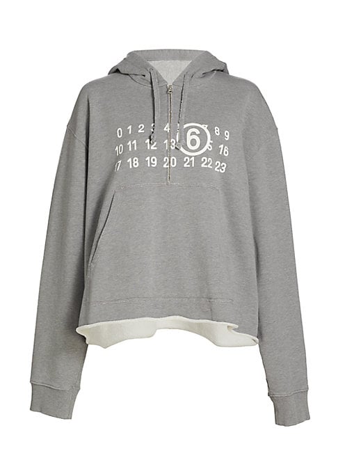 Numerical Zip-Up Hoodie