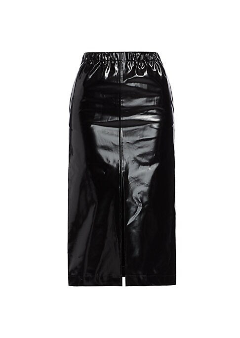 Glossy Faux Leather Skirt