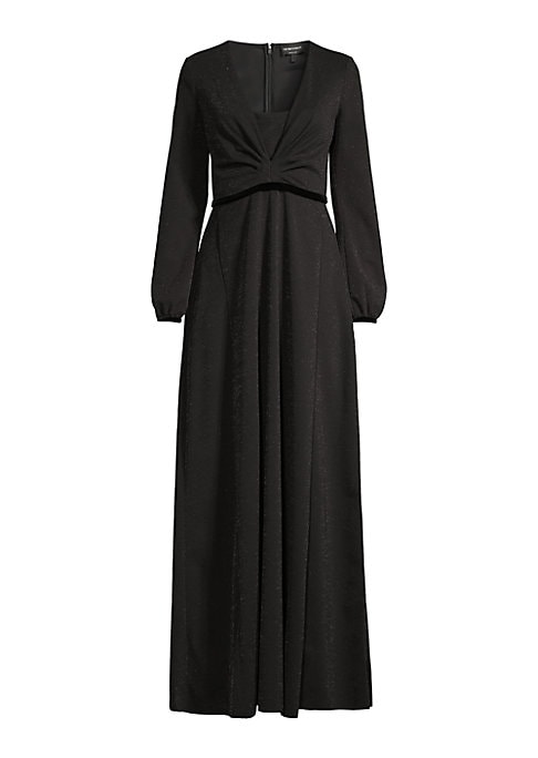 Metallic Puff-Sleeve Elegance