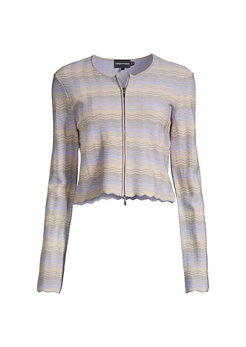 Chevron Knit Crop Jacket