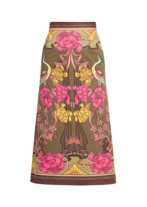 Lavish Print Midi-Skirt