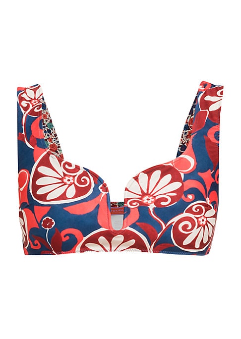 Abstract Plunge Bikini Top