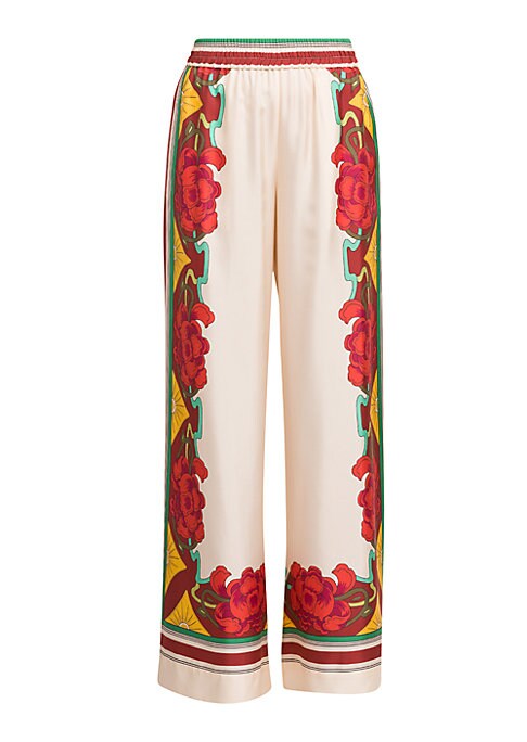 Silk Floral Palazzo Pants
