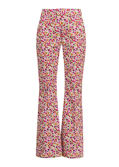 Floral Bootcut Cotton Trousers