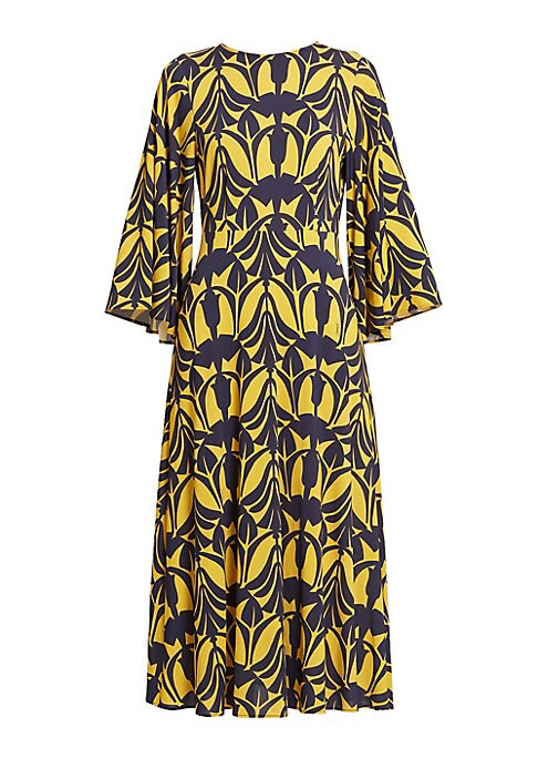 Abstract A-Line Midi Dress