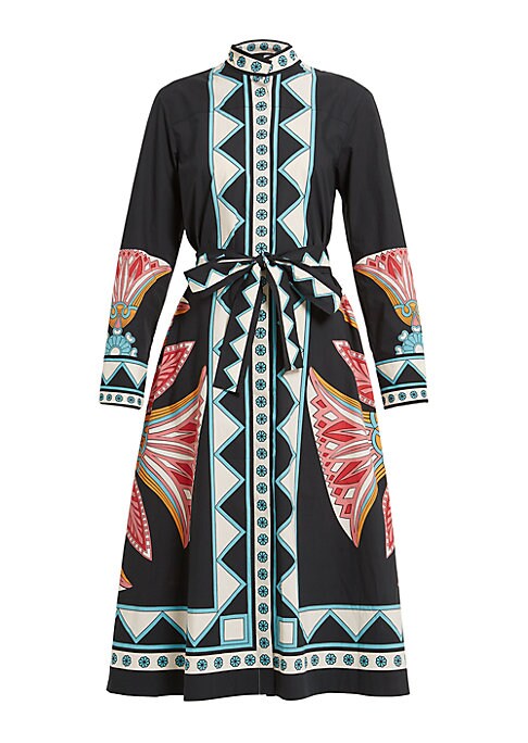 Lotus Print Midi Dress