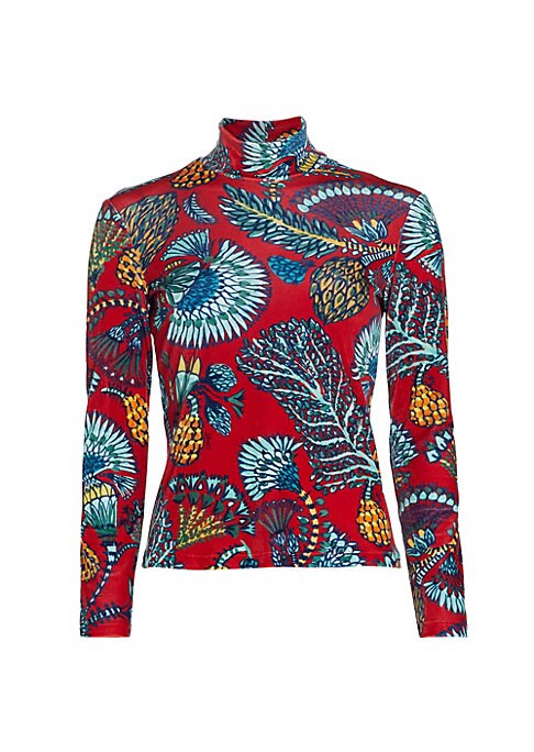 Colorful Velvet Mock Top