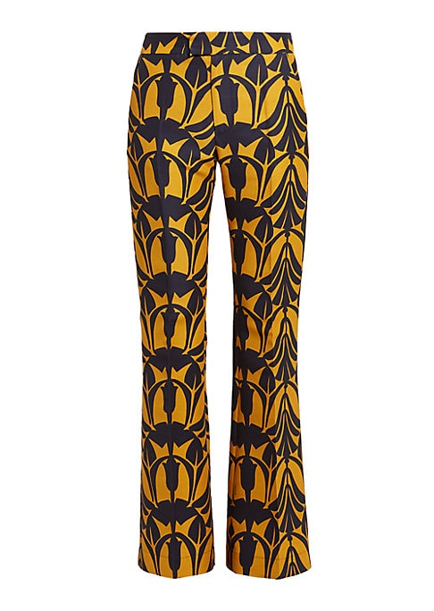 Abstract Boot-Cut Trousers