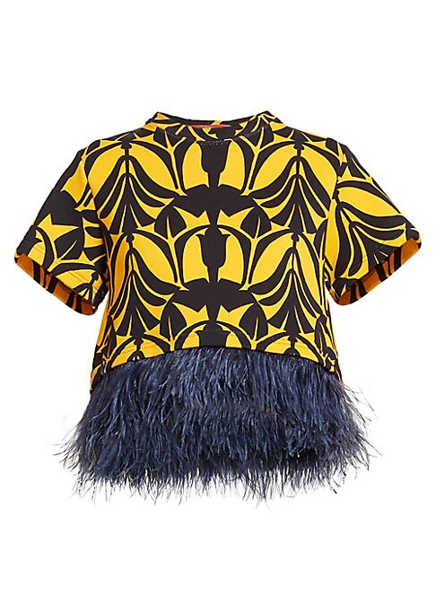 Feathered Crop Tee