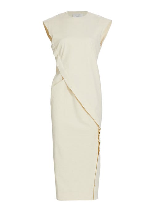 Architectural Wrap Midi Dress