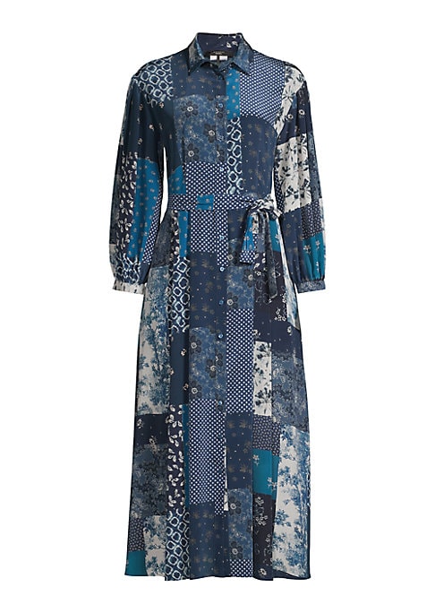 Silk Print Midi-Dress