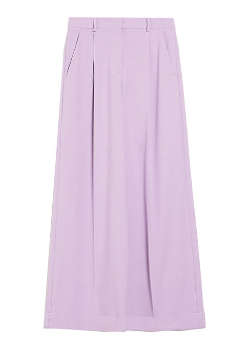 Pleated Cotton Wide-Leg Trousers