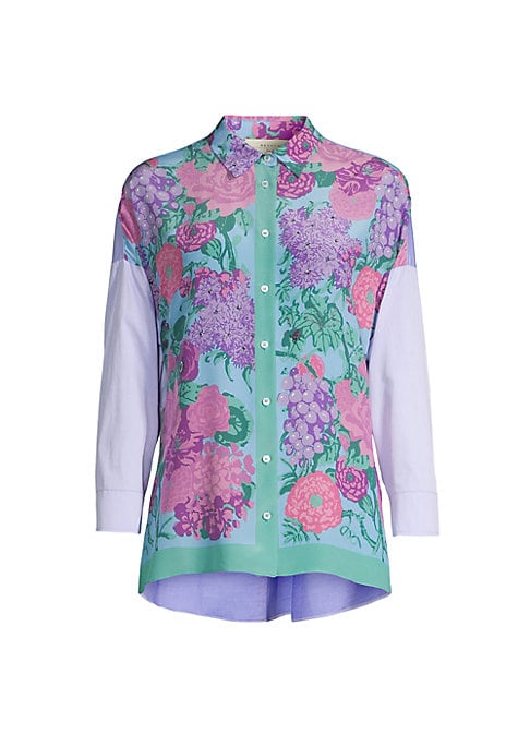Floral Panel Cotton Blouse