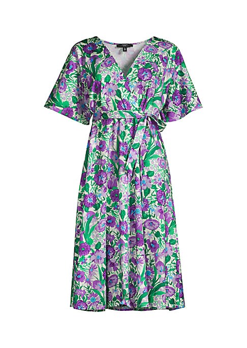 Floral Wrap Midi Dress