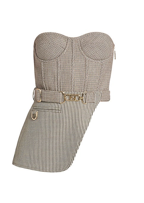 Stylish Houndstooth Bustier