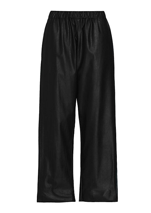 Sleek Cropped Coated Trousers