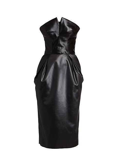 Edgy Leather Midi Dress