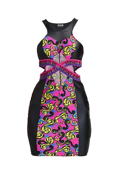 Vibrant Cut-Out Mini Dress