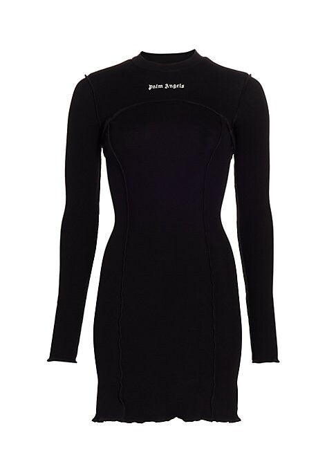 Fitted Ribbed Long-Sleeve Dress
