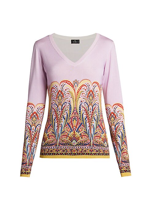 Vibrant Paisley Knit Top