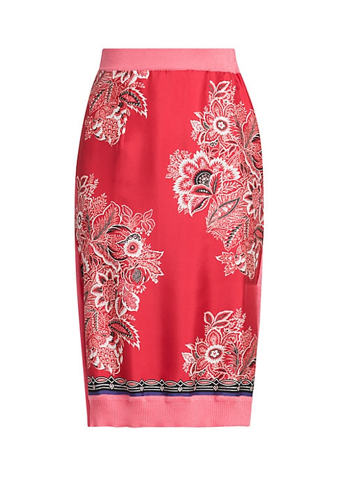 Silk Charm Floral Skirt