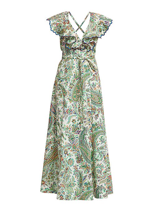 Paisley Ruffle Maxi Dress