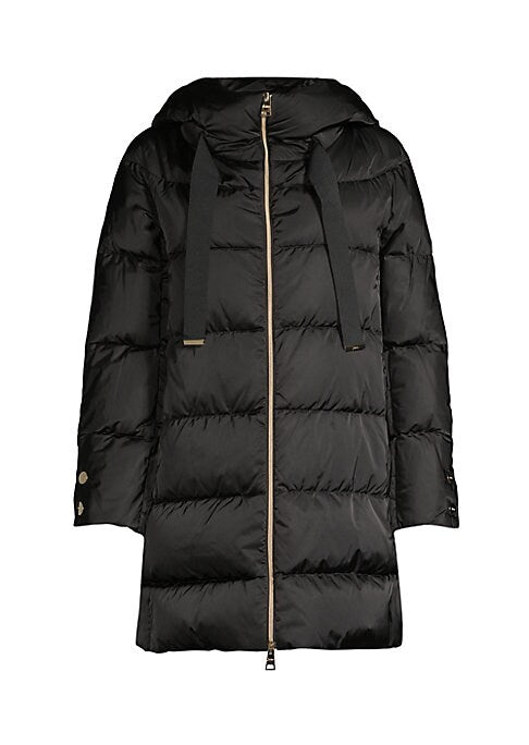 Lustrous Hooded Down Coat