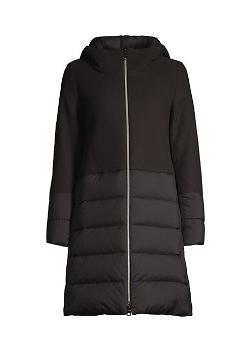 Puffer Panel Wool Coat