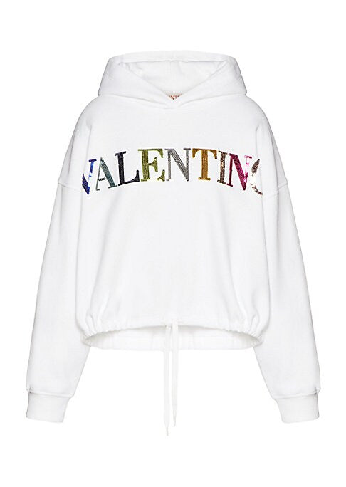 Cropped Sequin Hoodie