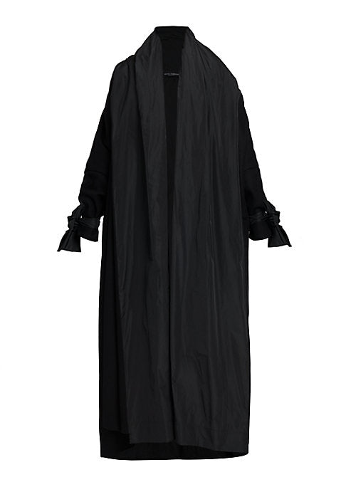 Elegant Bow-Cuffed Overcoat